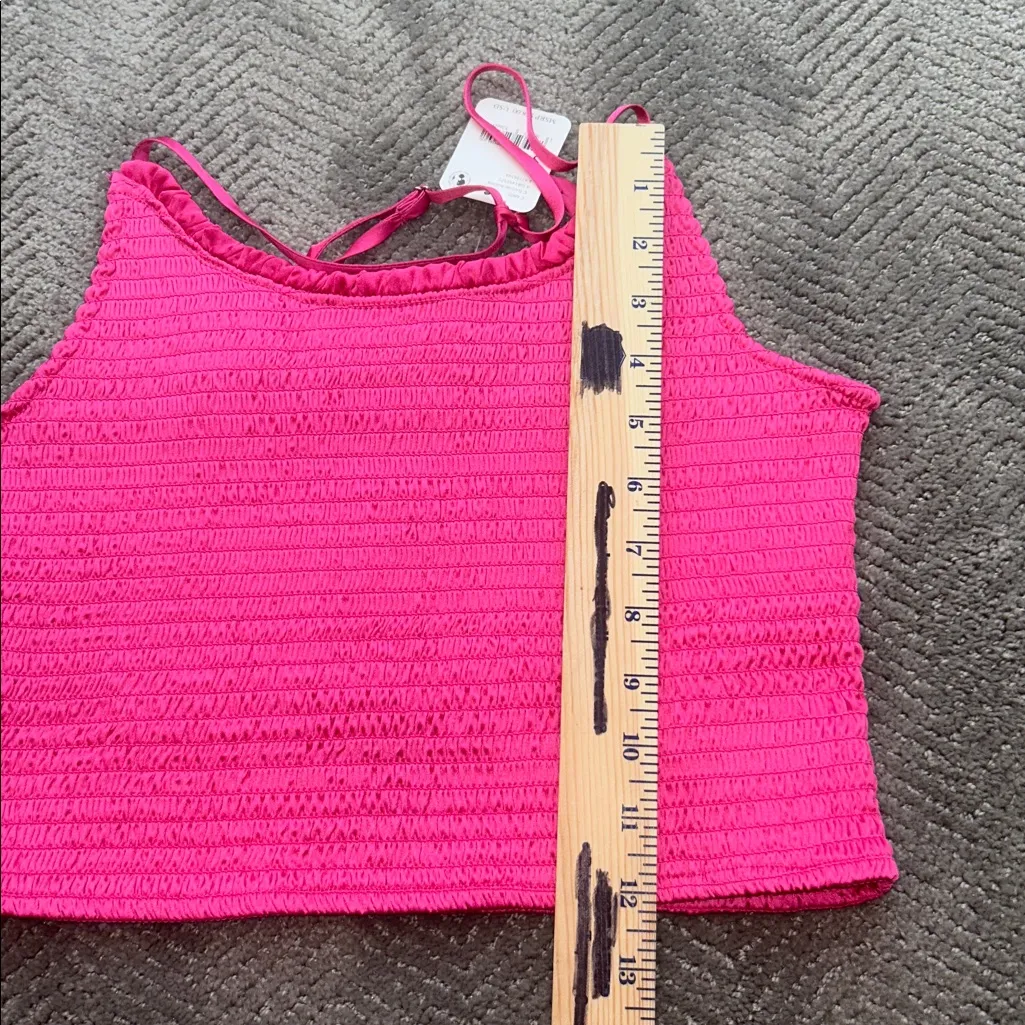 NWT $58 Free People [ Small ]Smocked Right on Time Camisole Fuchsia Pink - Image 8