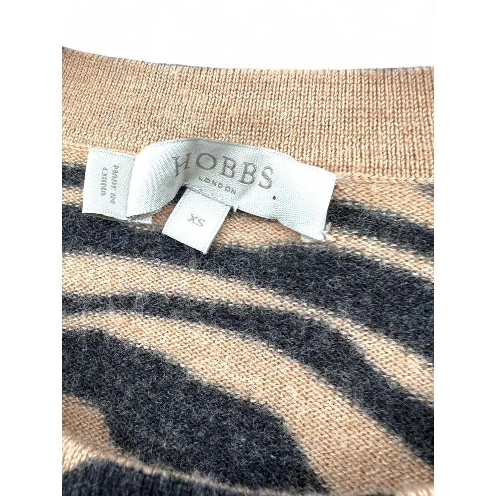 Hobbs London | XS Women's Wool Knit Pullover Sweater Tiger Animal Print Stripes - Image 4