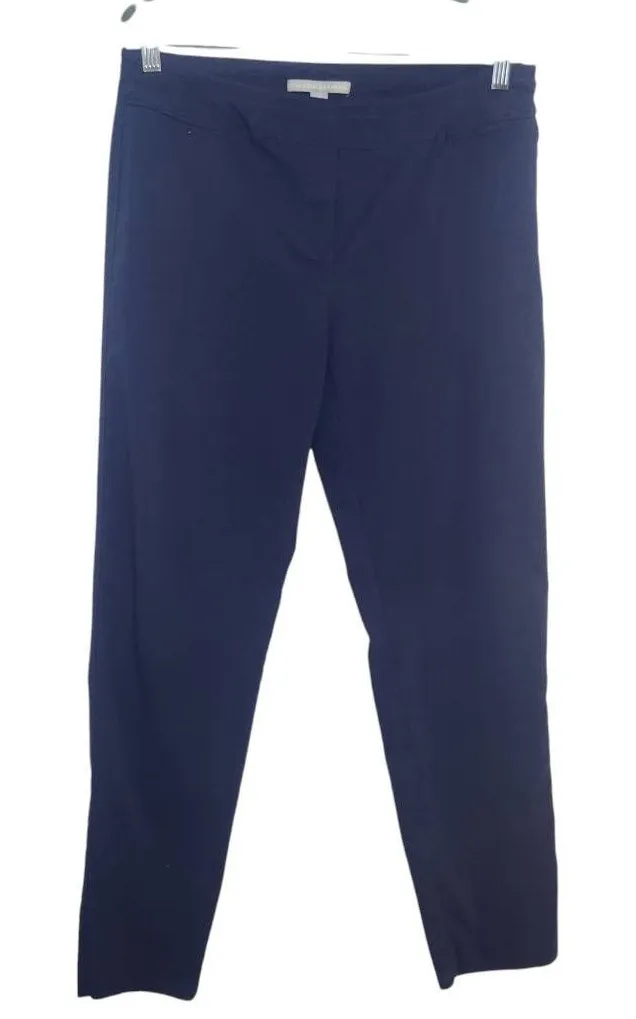 Valerie Stevens Navy Fitted Ankle Pull-on Pants Size 12 Preppy Navy Ankle Pants - Image 1