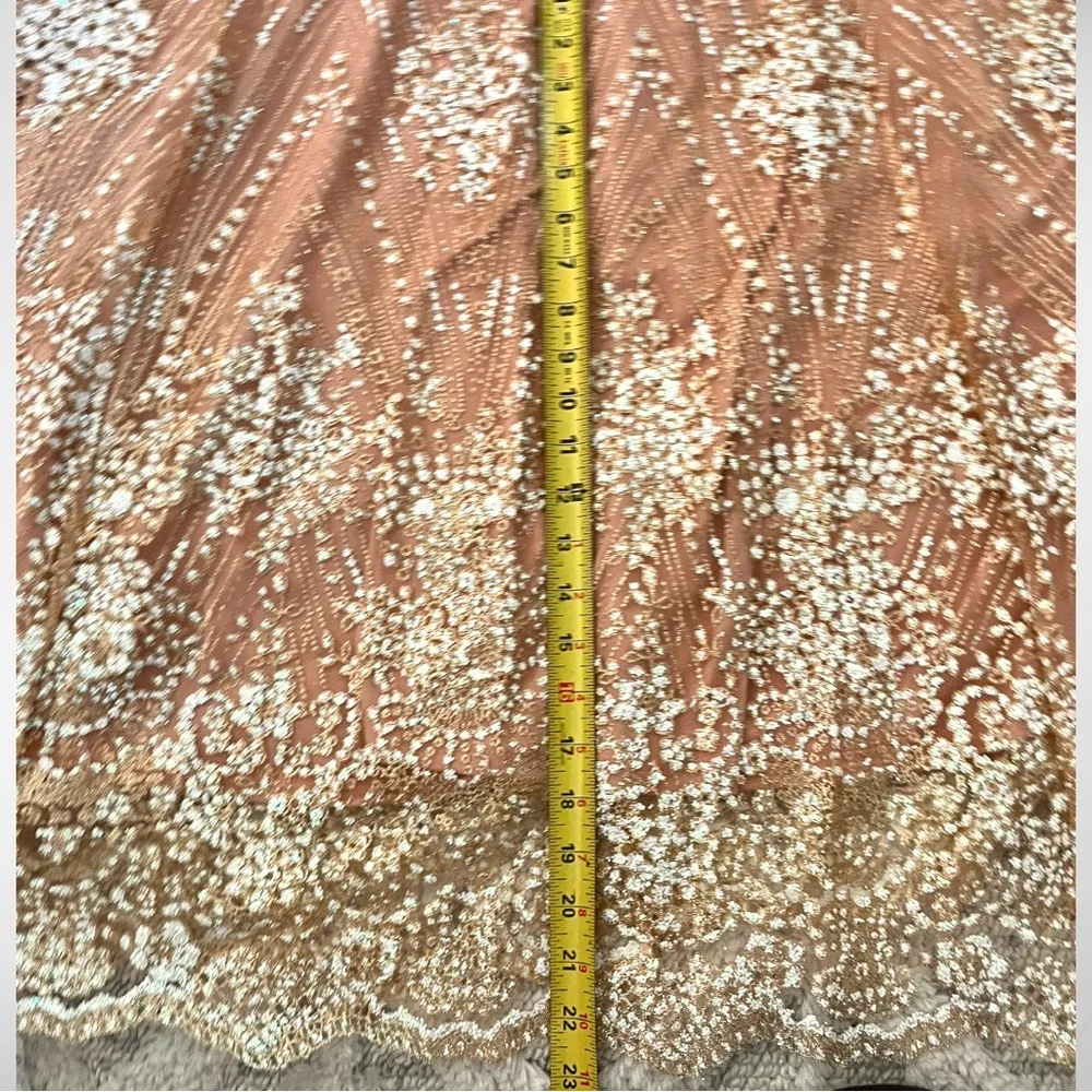 LUXXEL Rose Gold Gorgeous Gown With Tulle Overlay Sequin Embellishments |‎ NWT - Image 15