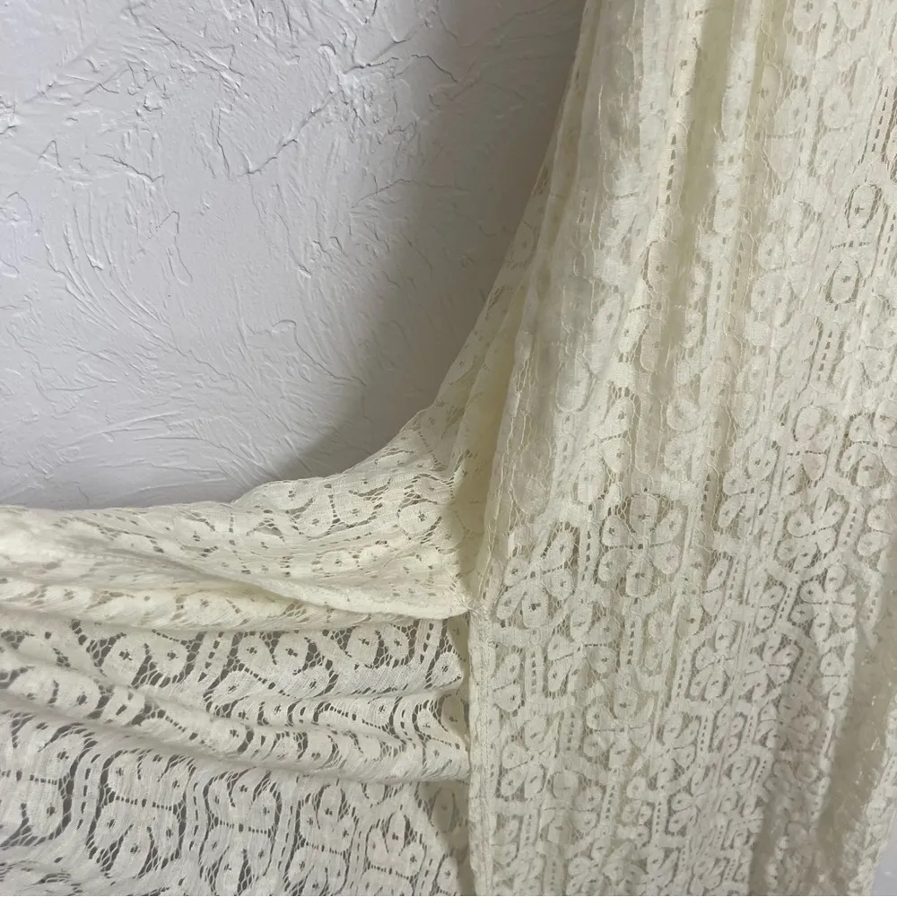 Gentle Fawn Gream Lace Embroidered Maxi Dress Womens L Boho Festival Sleeveless - Image 5