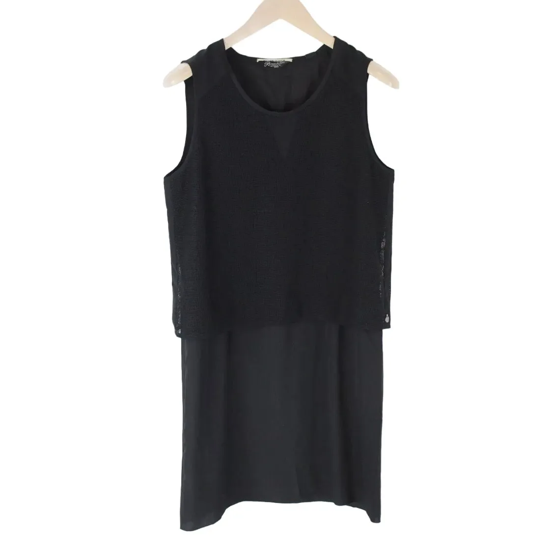 Maison Scotch Black Layered Sleeveless Round Neck Pullover Shift Dress sz 1 / S - Image 2