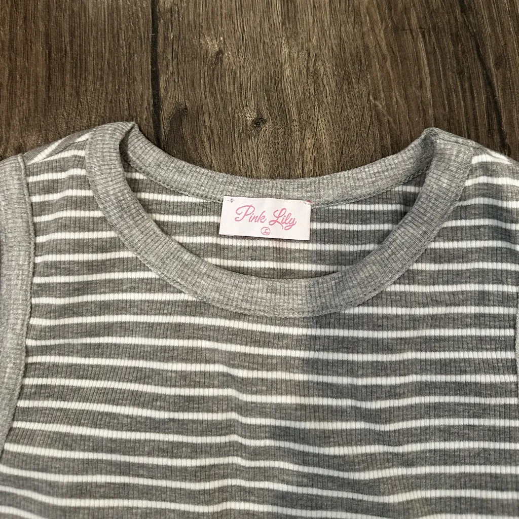 Pink Lily Stripe Tank Top - Image 2