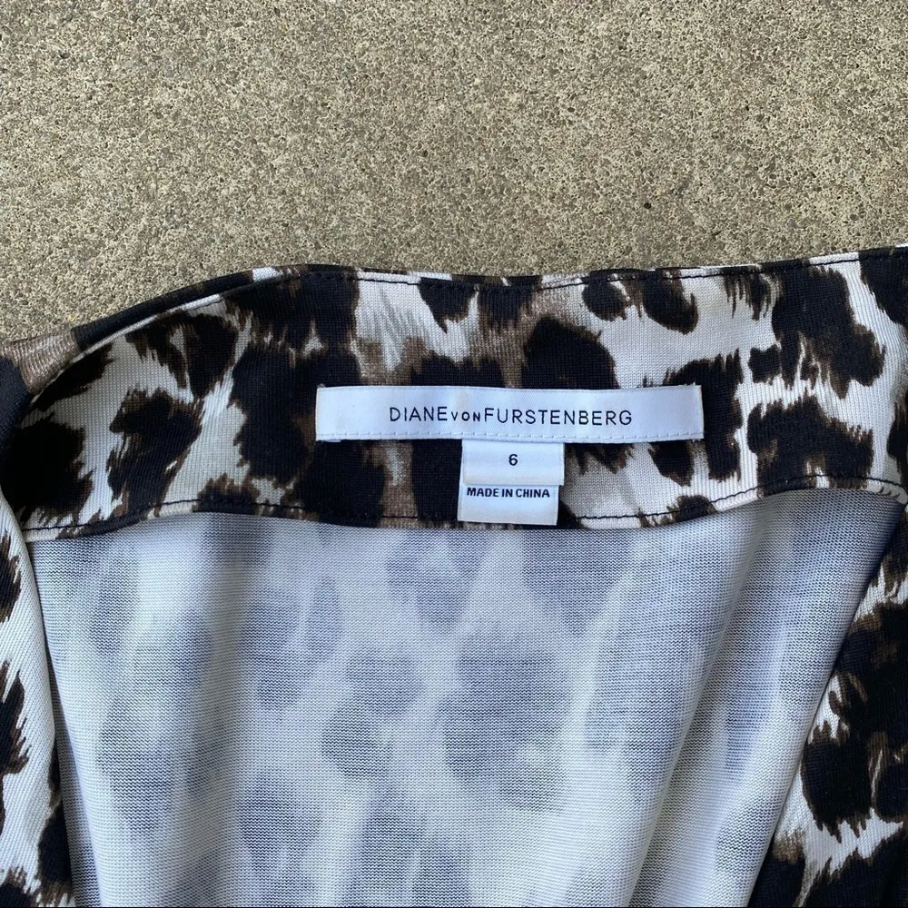 Diane Von Furstenberg Animal Print Silk Wrap Dress - Image 2