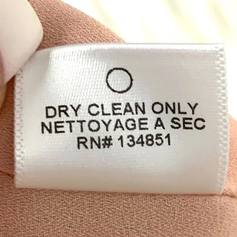 WAYF Peachy Pink Shift Ruffled Mock Neck Swing Sheer Baby Doll Dress Size M - Image 11