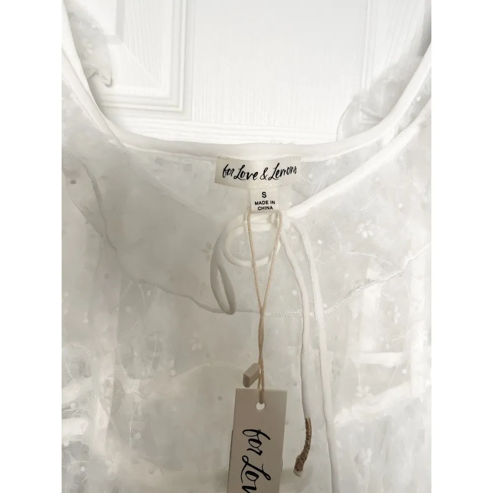 For Love & Lemons Kalea Sheath Midi Dress Women's Small Boho Wedding Bridal - Image 14