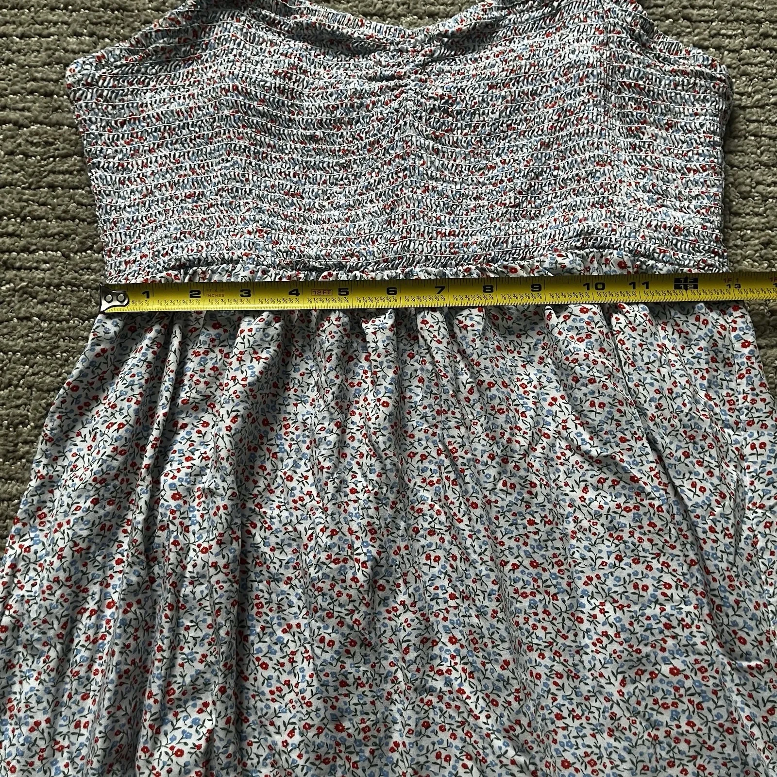 Forever 21 Women's Large Floral Smocked Ruffle Hem Sundress - Image 9