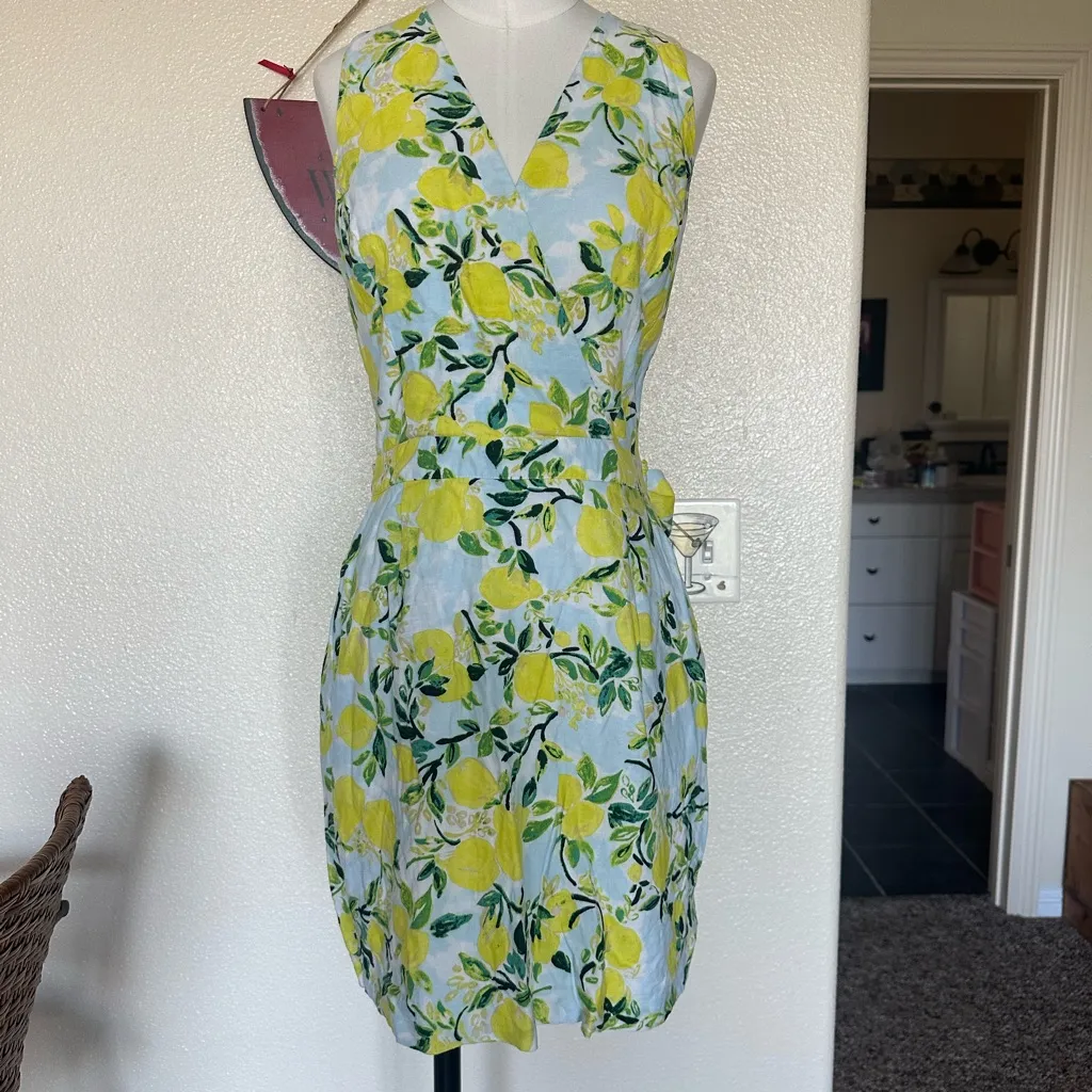 NWOT Lemon print linen dress - Image 3