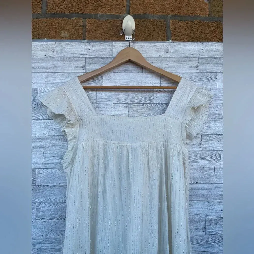 Maisonette x Erin Walsh women’s Ottilie tie back House dress XL Silver - Image 4