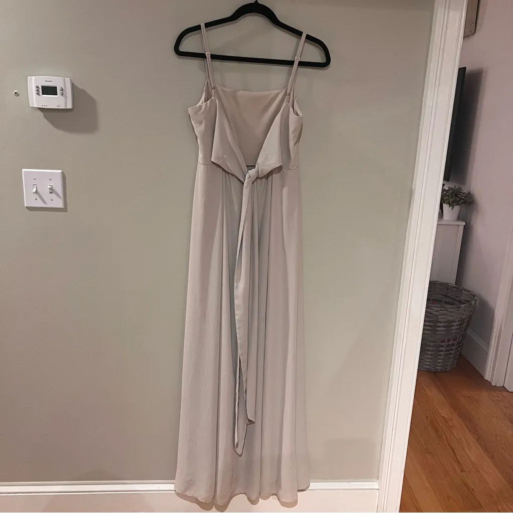 Show Me Your Mumu Lauren Tie Maxi Dress in Soft Beige Chiffon - Image 3