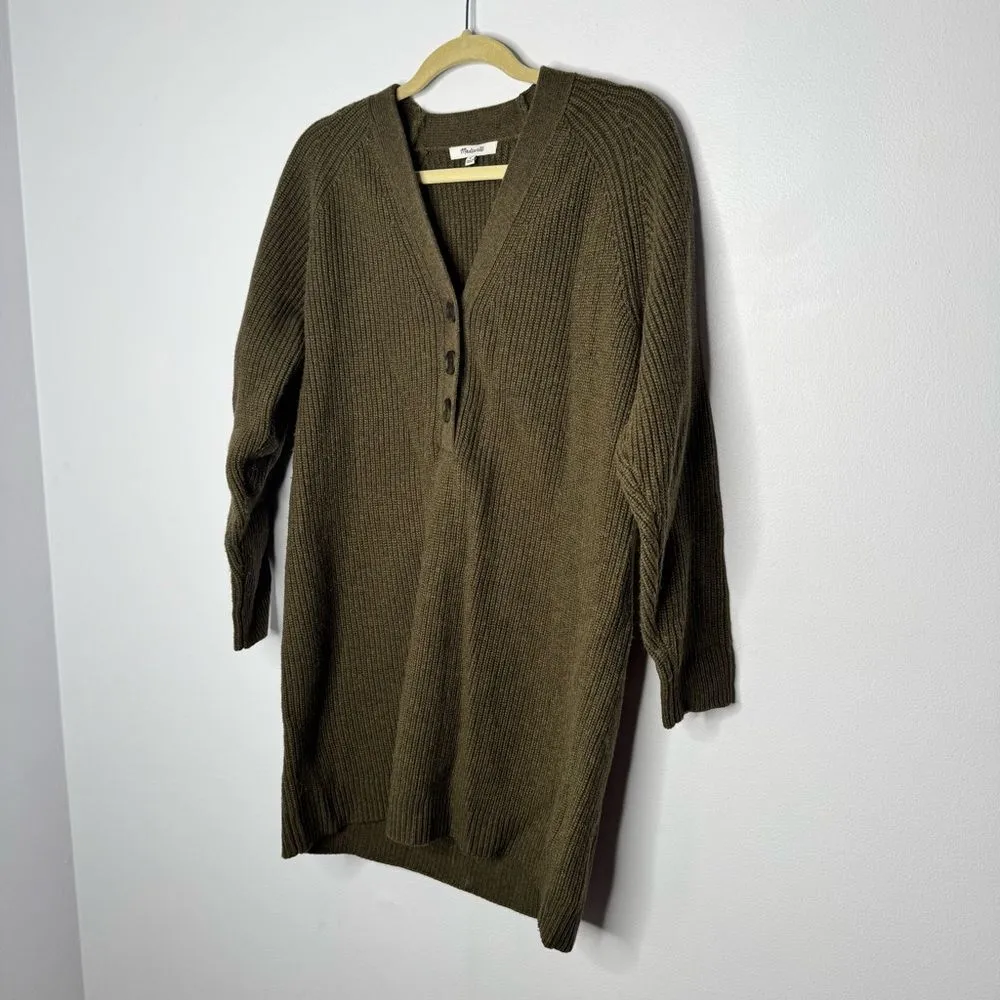 Madewell Henley Sweater Dress size medium - Image 4