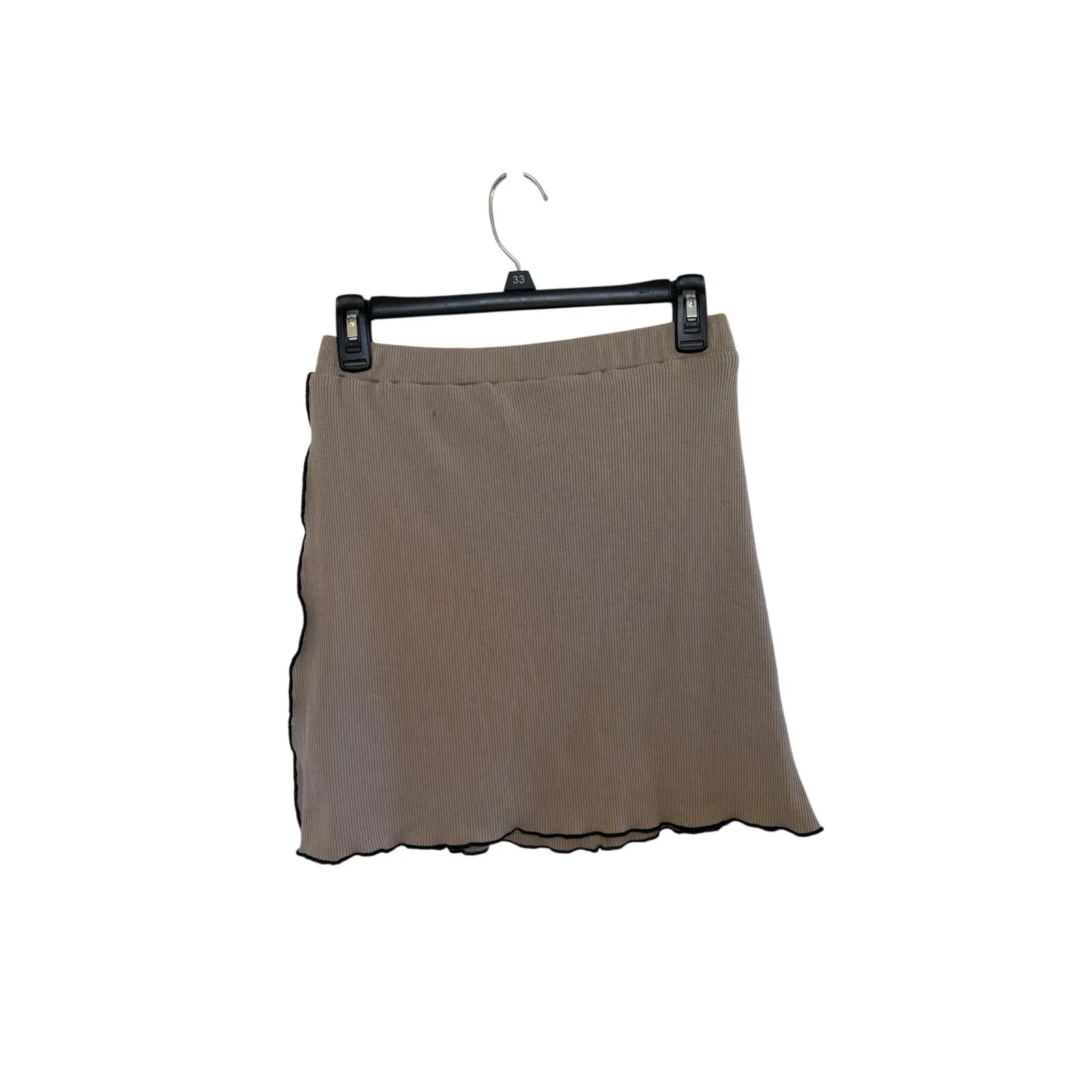 Princess Polly Tan Black Nelle Mini Skirt Ribbed Size 6 Bodycon Retro Festival - Image 3