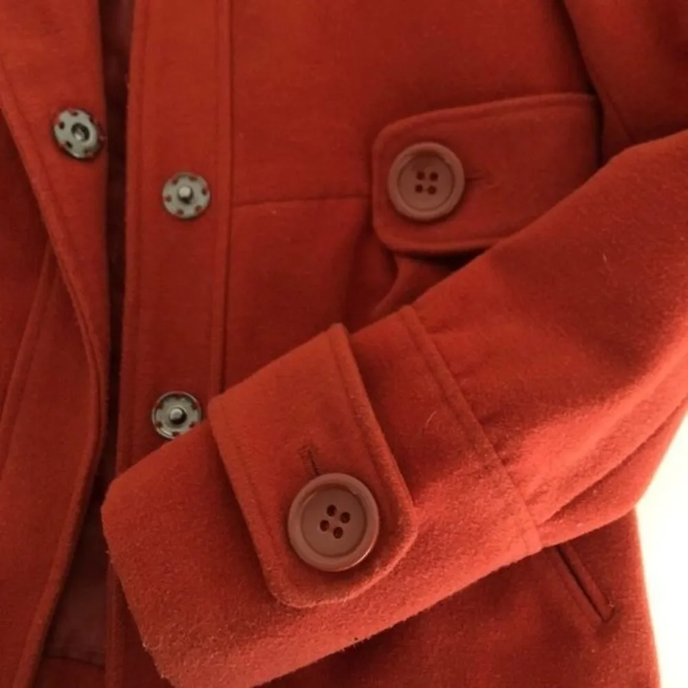 CHARLOTTE RUSSE  Short Coat Burnt Orange Button Front Womens Size Small - Image 10