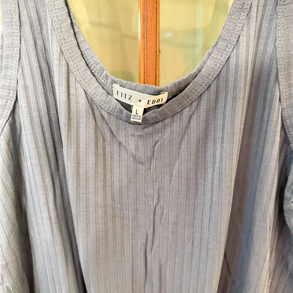 FITZ + EDDI Blue Tie Front Tank Top - Image 2