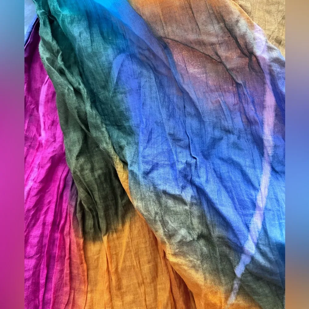Global Girlfriend rainbow tie dye scarf. 100% cotton and fair trade Multiple - Image 2