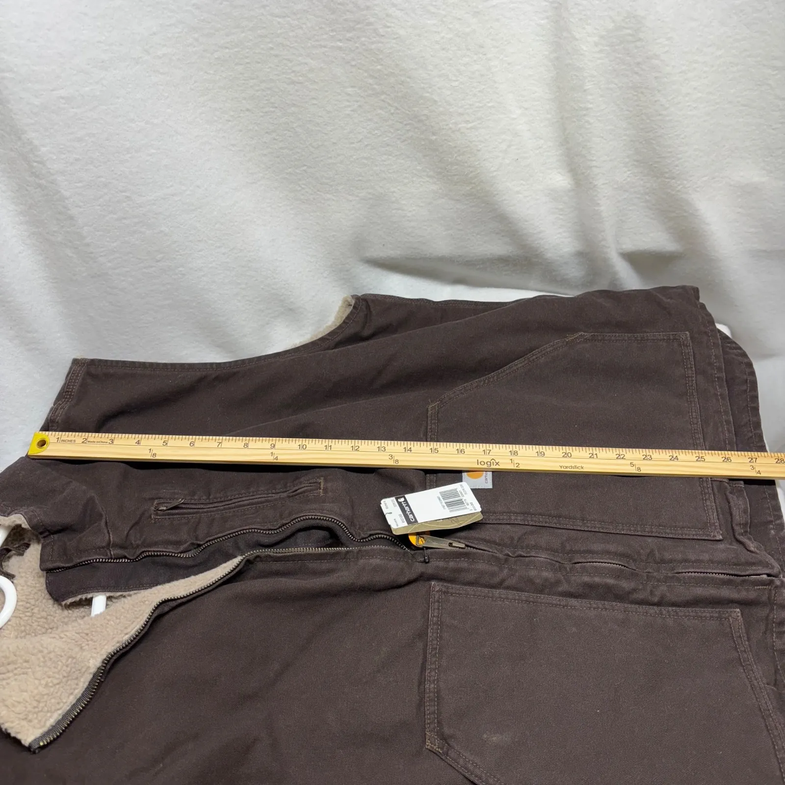 Carhartt Womens Plus Fit Sherpa Lined‎ Vest 2X Brown Sleeveless Work Utility - Image 13