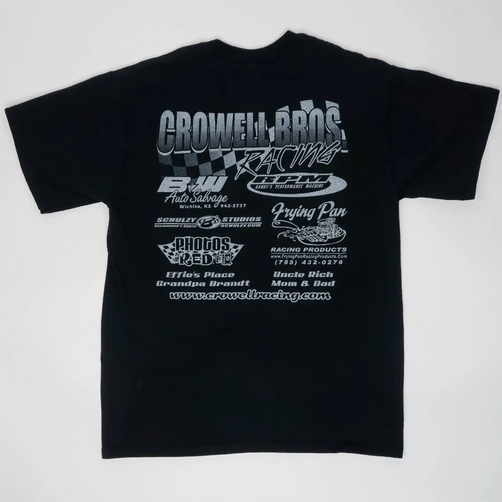Black Crowell Bros. Racing Graphic T-Shirt - Image 3
