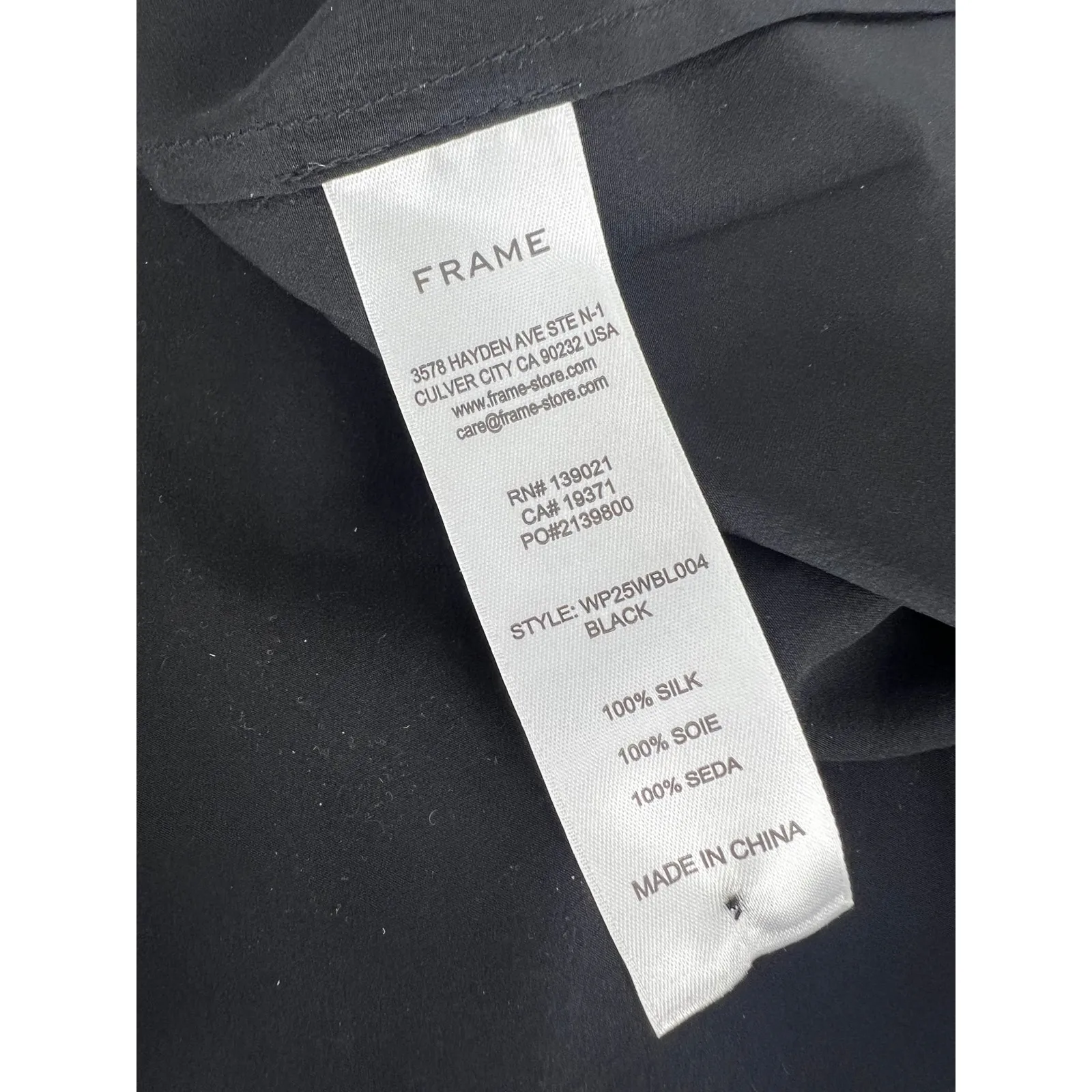 Frame Black Silk Lace Puritan Collar Button Front Blouse XS - Image 14