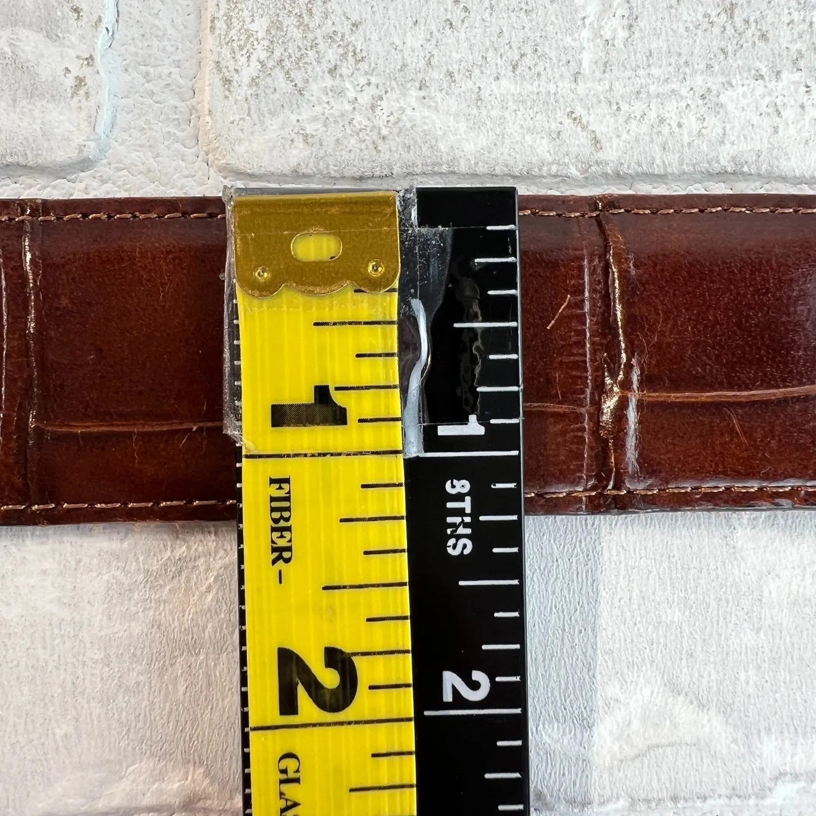 Brighton Belt Womens Medium Brown Croc Embossed Ornate Silver Buckle Pearls 1996 - Image 9