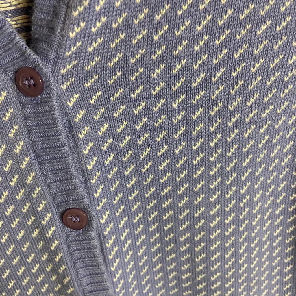 L.L. Bean Women's Size Medium Cardigan Sweater Periwinkle Purple Knit Grannycore - Image 3