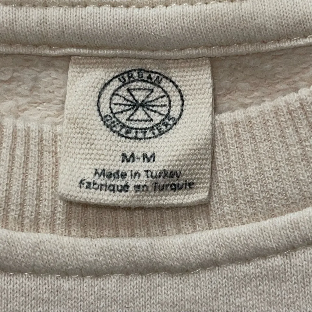 Urban Outfitters Cream Crewneck Sweater with Ribbed Cuffs - Image 6