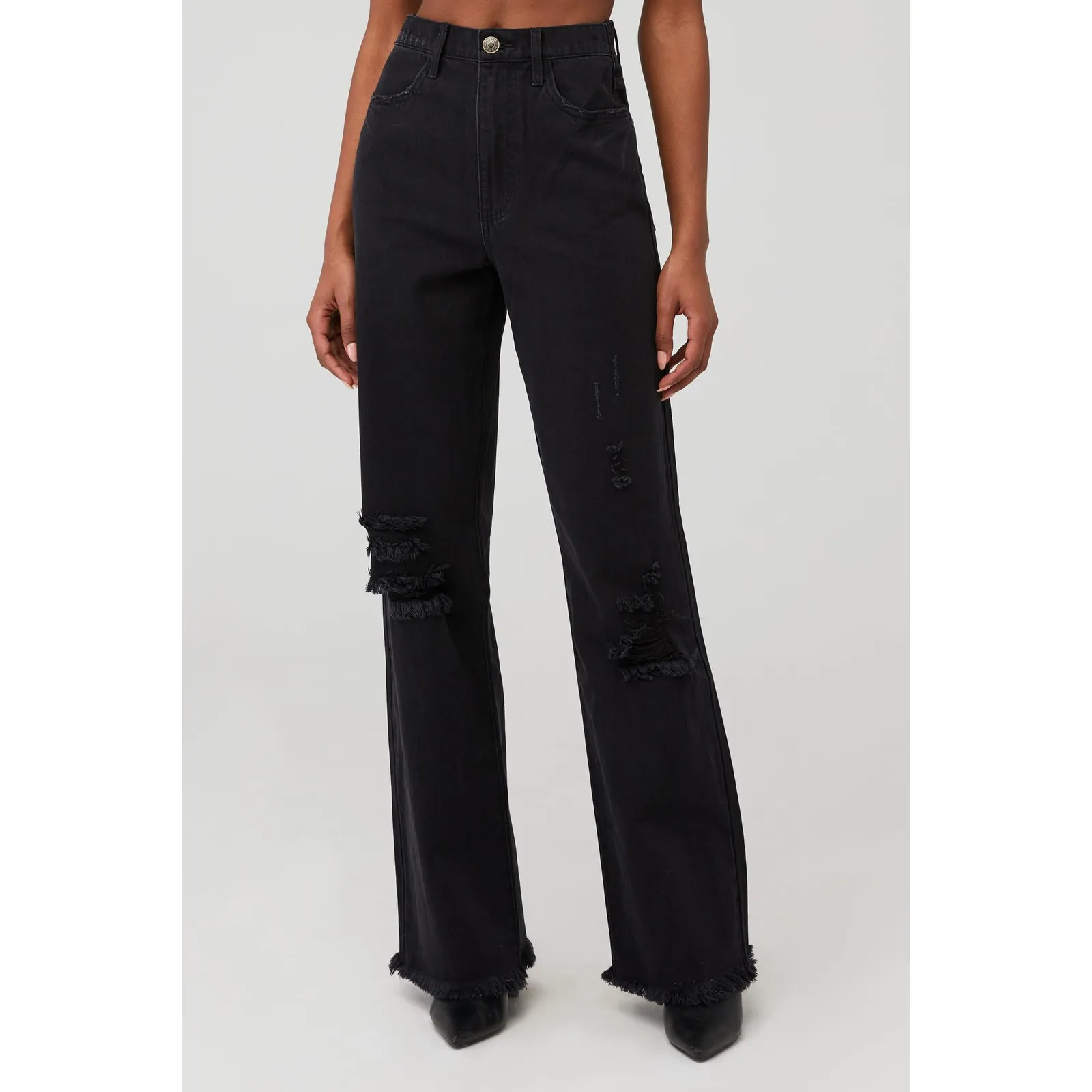 Show Me Your Mumu 90s Straight Jeans Black Denim 25 NWT - Image 2