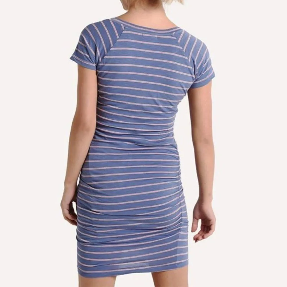 Sundry T-Shirt Dress M Striped Ruched Bodycon Casual Slub Spandex - Image 10