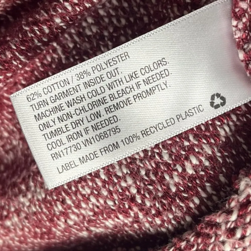 Merona Women's XXL Sweater Cowl Neck Maroon White Heathered‎ Casual Cotton Blend - Image 5