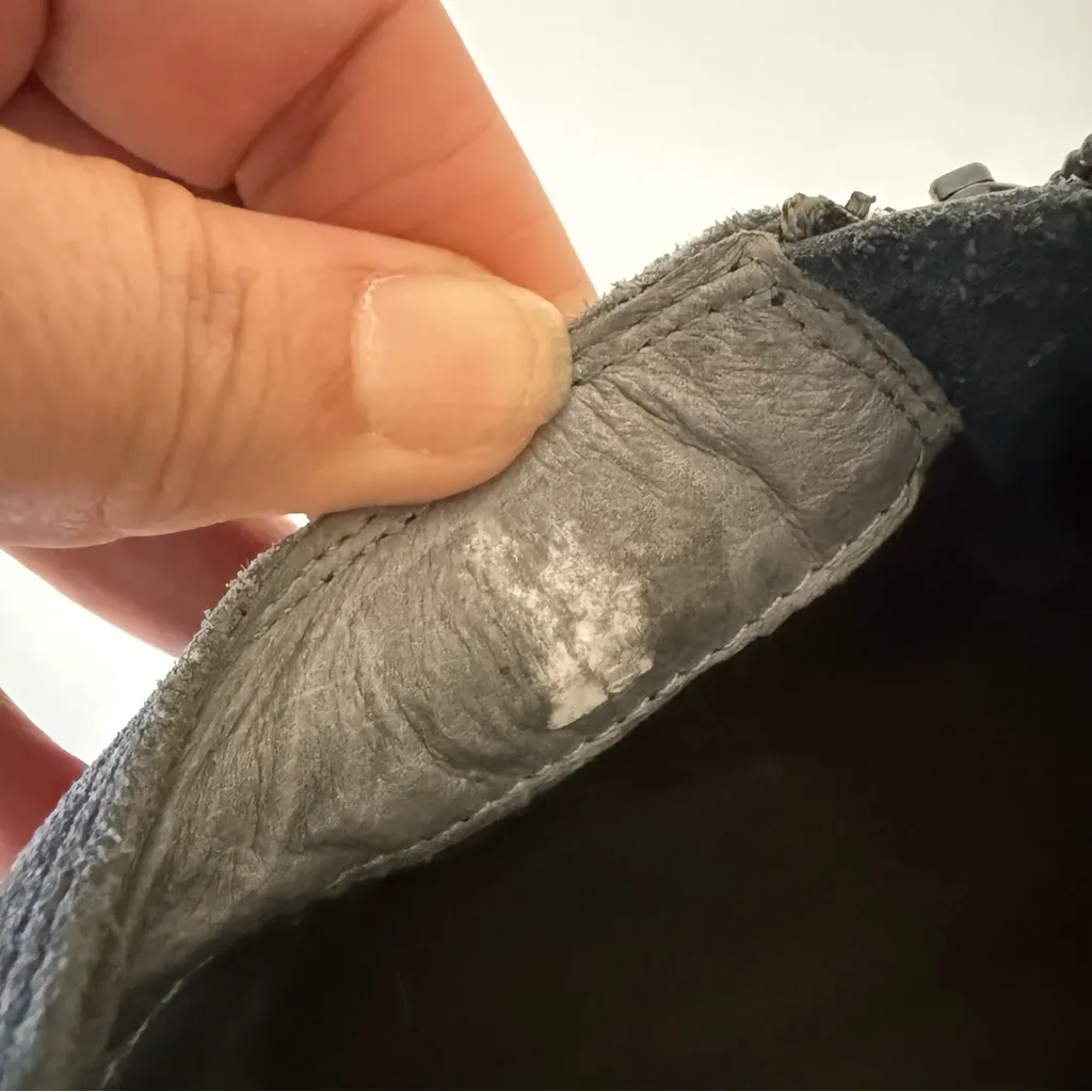 Naot HELM Ink color Leather & Suede Dual Zip Ankle Boots US 9 Blue - Image 8