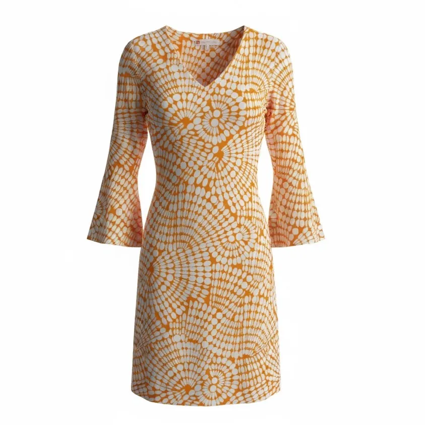 Jude Connally Kerry Grand Wings Bluebell Orange White Geometric Shift Dress Size L - Image 6