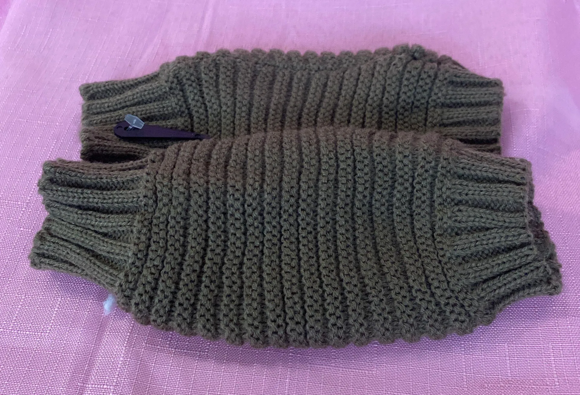 Women’s Taupe Knitted Hand Warmers Tan - Image 2