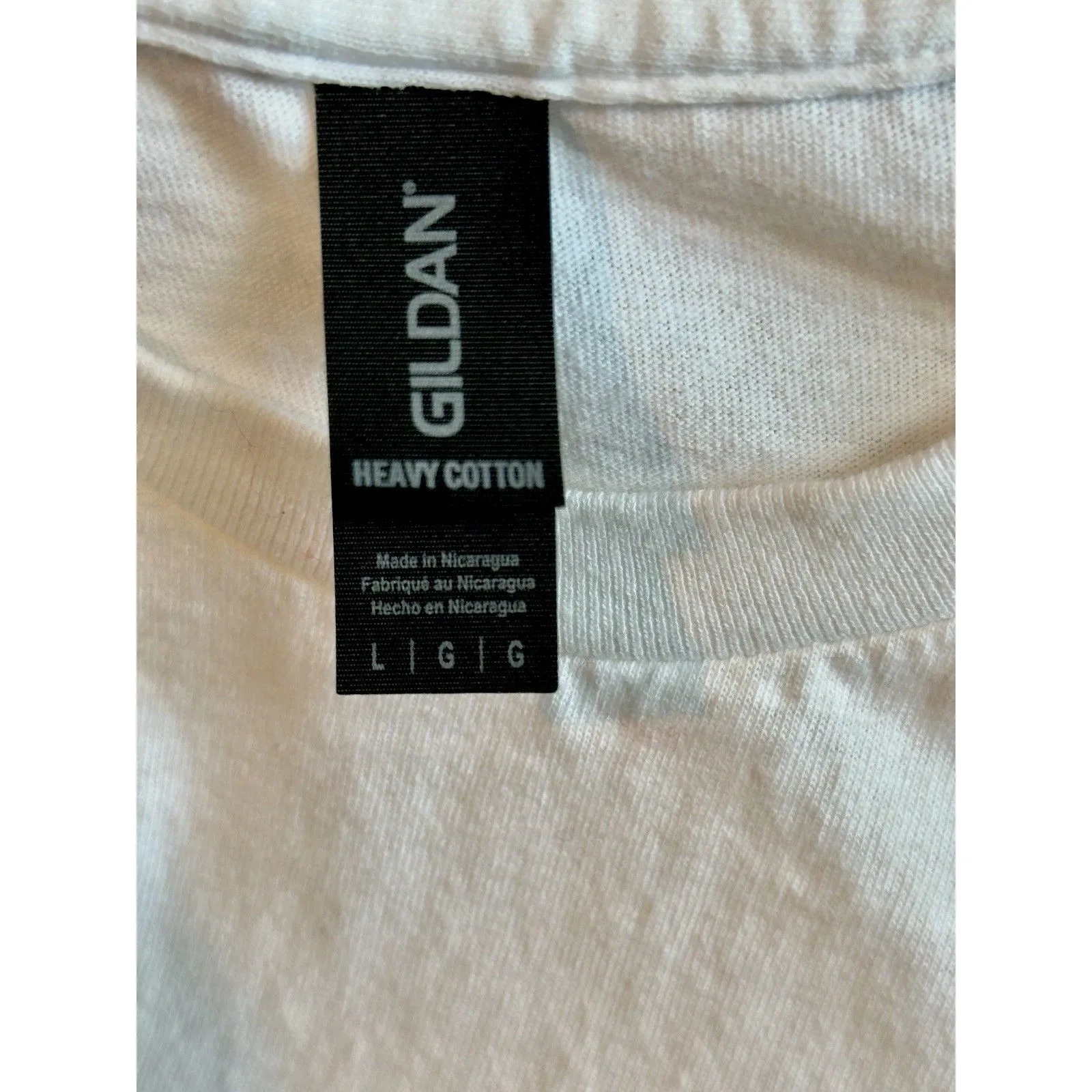 GILDAN T Shirt Men's Large White Short Sleeve Custom American Flag 100% Cotton - Image 4