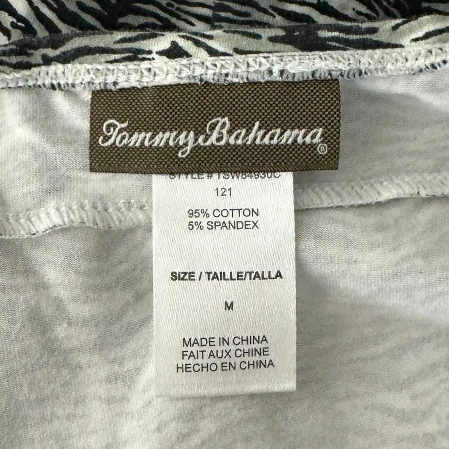 Tommy Bahama Dress Womens Medium Black White Stripe Halter Vacation Cruise Beach - Image 7
