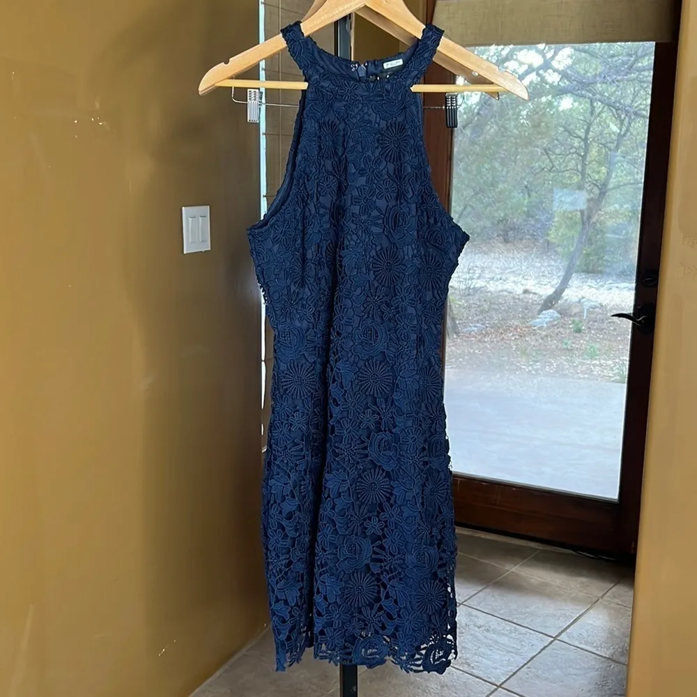 Lulu’s Love Poem Navy Blue Lace Mini Dress Size Large - Image 7