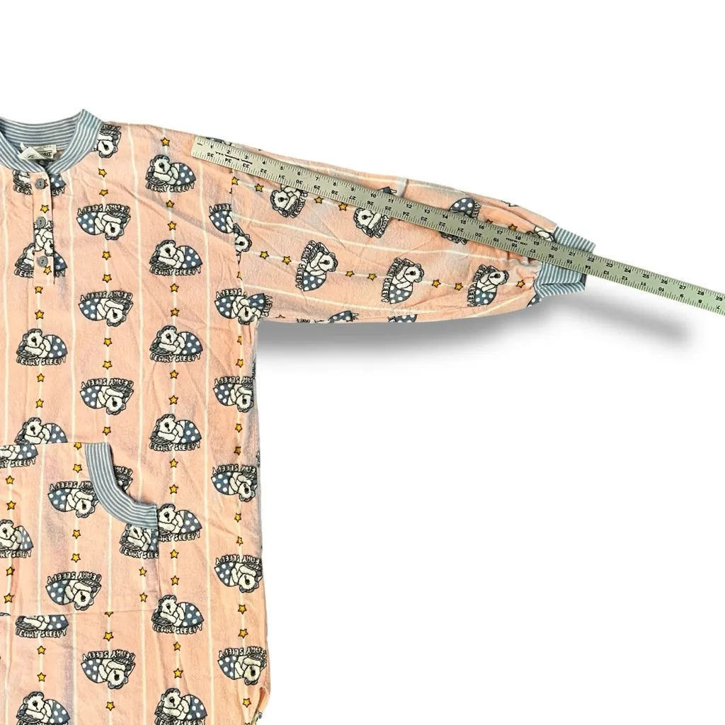 Vtg Barbiecore 80s Long Sleeve Pink Flannel Plaid Night Shirt L Made In USA Size L - Image 6