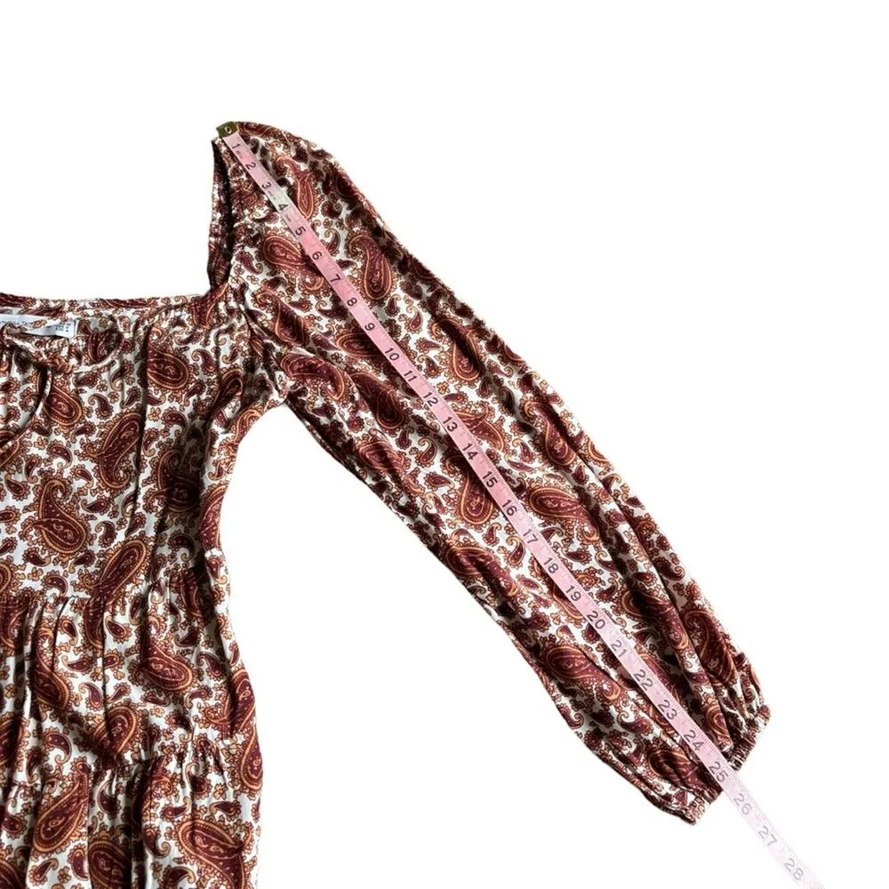 Faithful The Brand Naline Mini Dress in Burgundy Sable Paisley- size 6 - Image 12
