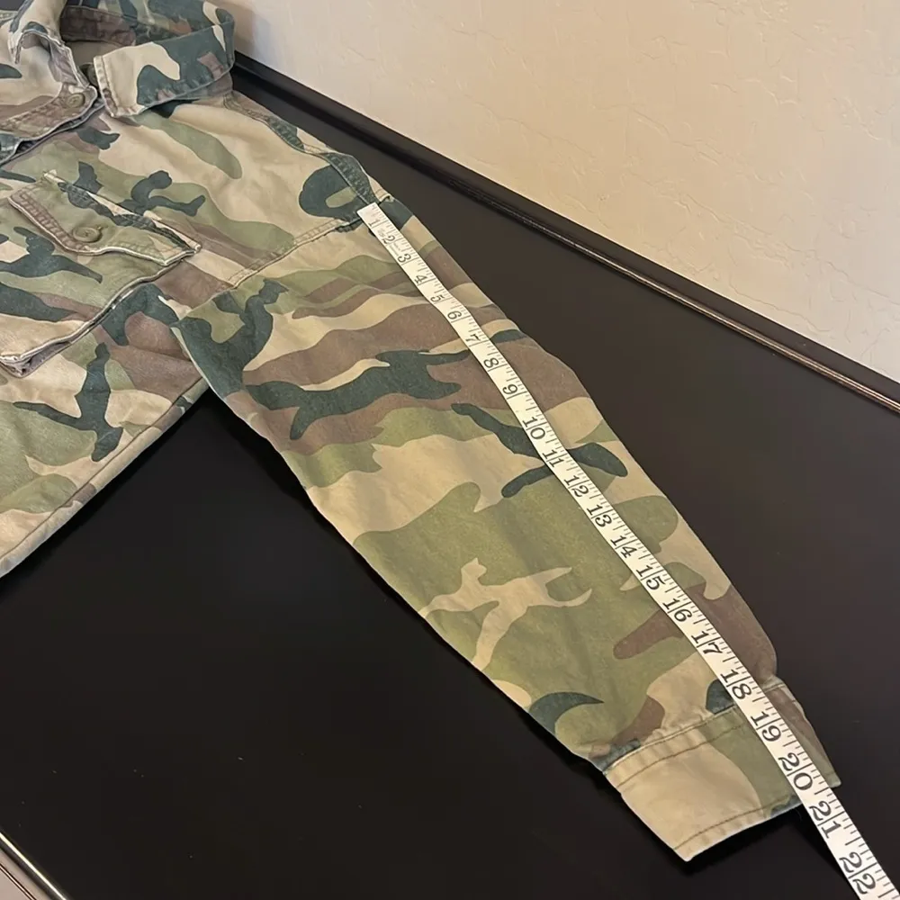 One of a kind Handmade camo print cropped jacket with released hem, Cotton,M - Image 14