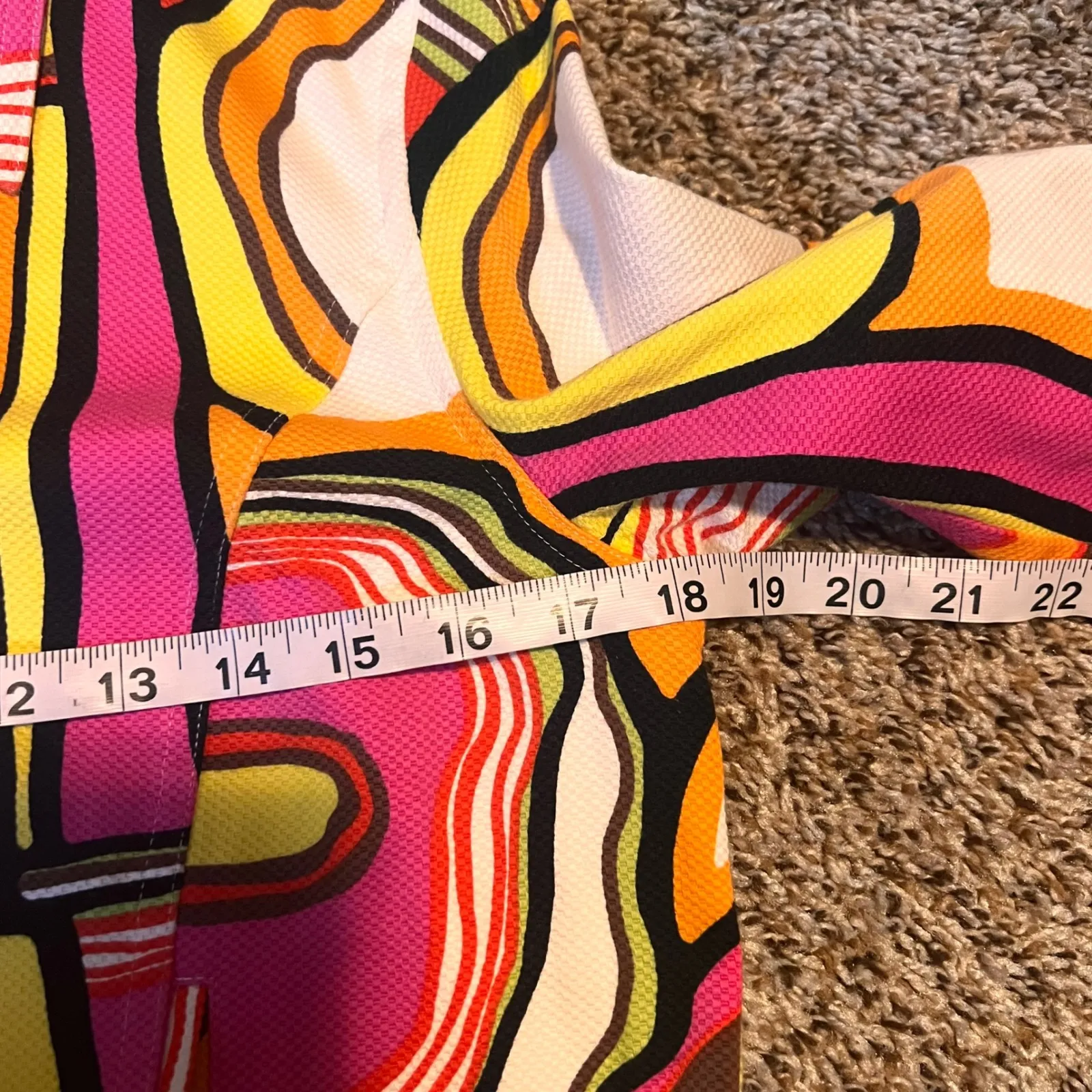 ITW by Claude Brown Puzzlement Jacket Size 4 Abstract Print Button Up Colorful Yellow - Image 4