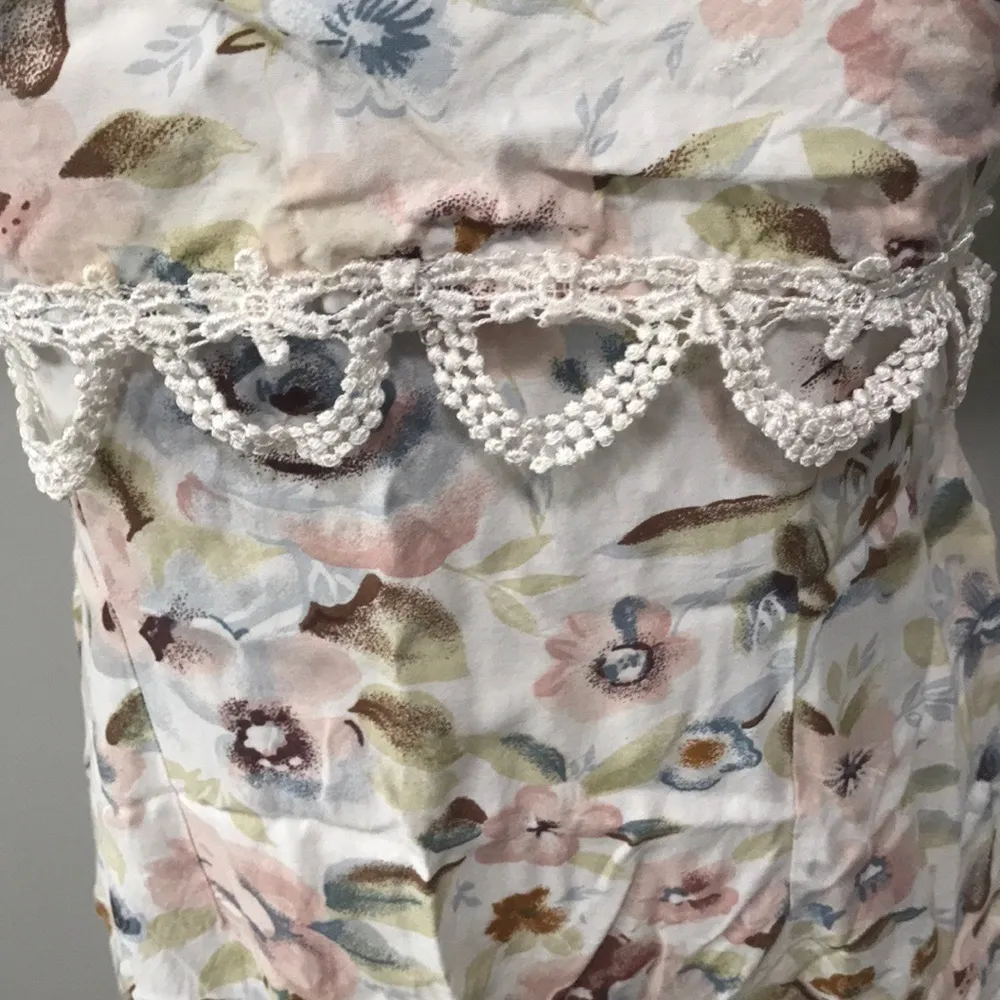 DJI Vintage Floral Dress 80s 90s Shoulder Pads Size 4 - Image 4