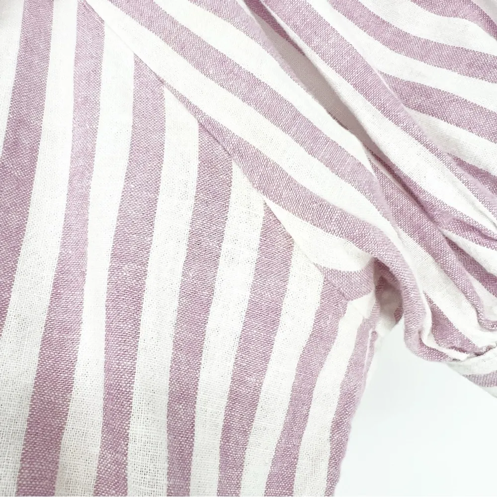 DOWNEAST Brighton Striped Ruffle Blouse M - Image 4