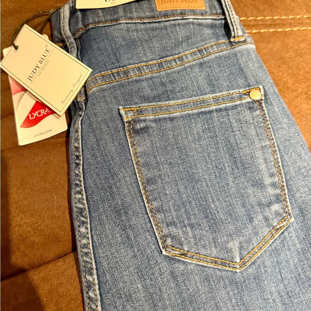 Judy Blue High Waist Skinny Fit Capri Jeans Size 1/25 Stretch Denim NWT - Image 4