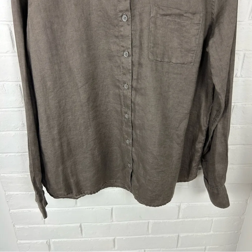 Garnet Hill Easy Linen Button Down Shirt Size 8 - Image 5