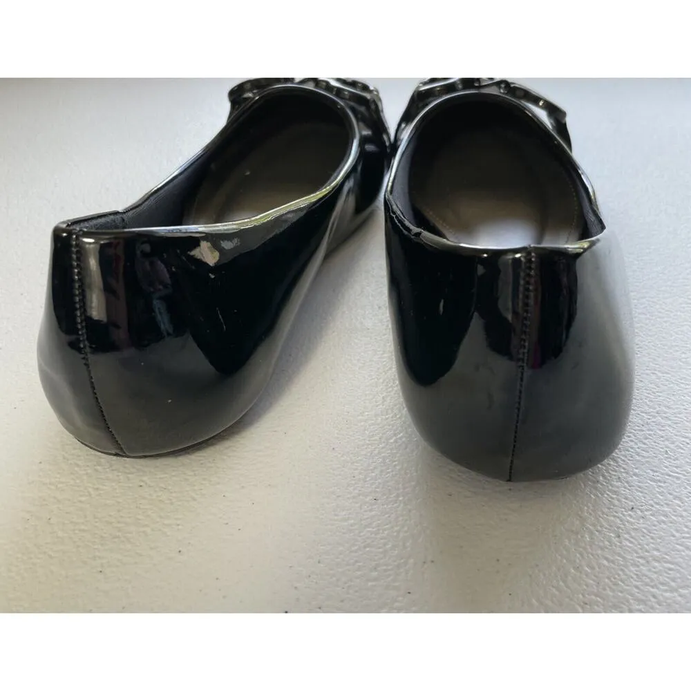 Pierre Dumas Women's Moni 66 Black Faux Patent Flats Slip-On Shoes Size 8M - Image 5