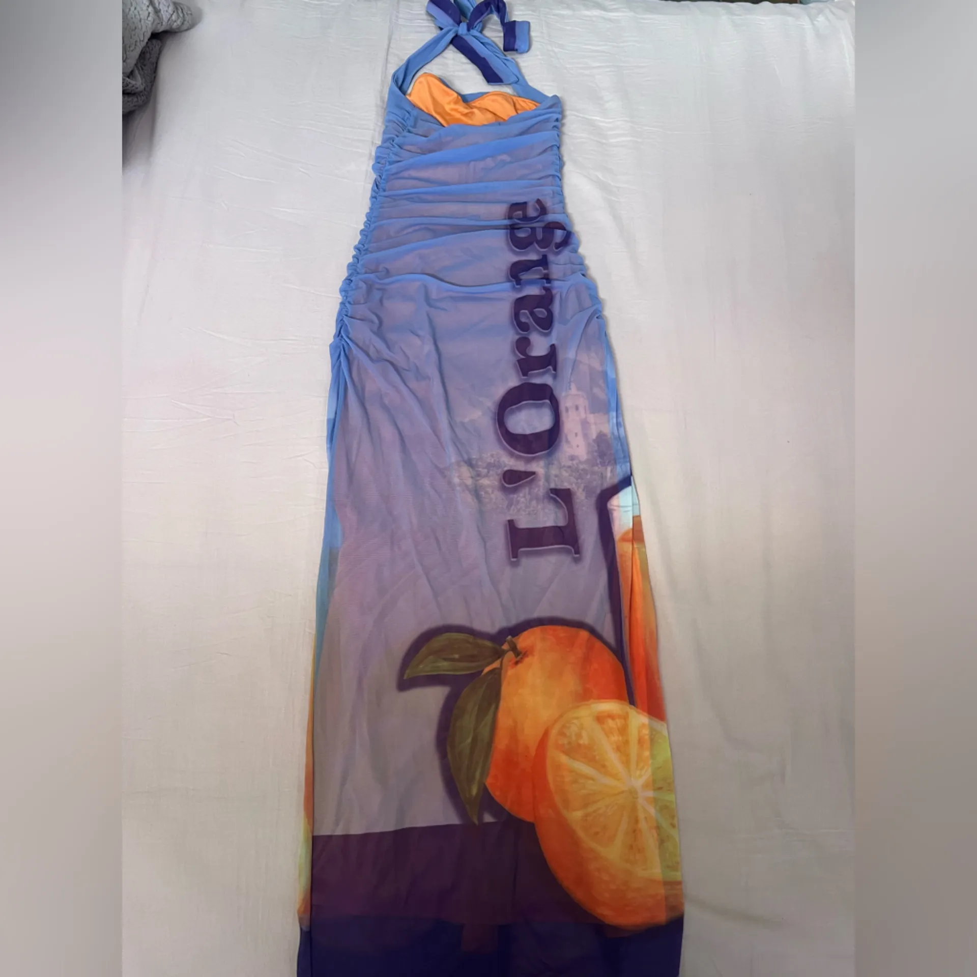 Urban Outfitters Silence + Noise Mesh Dress with Fruit Print - Image 5