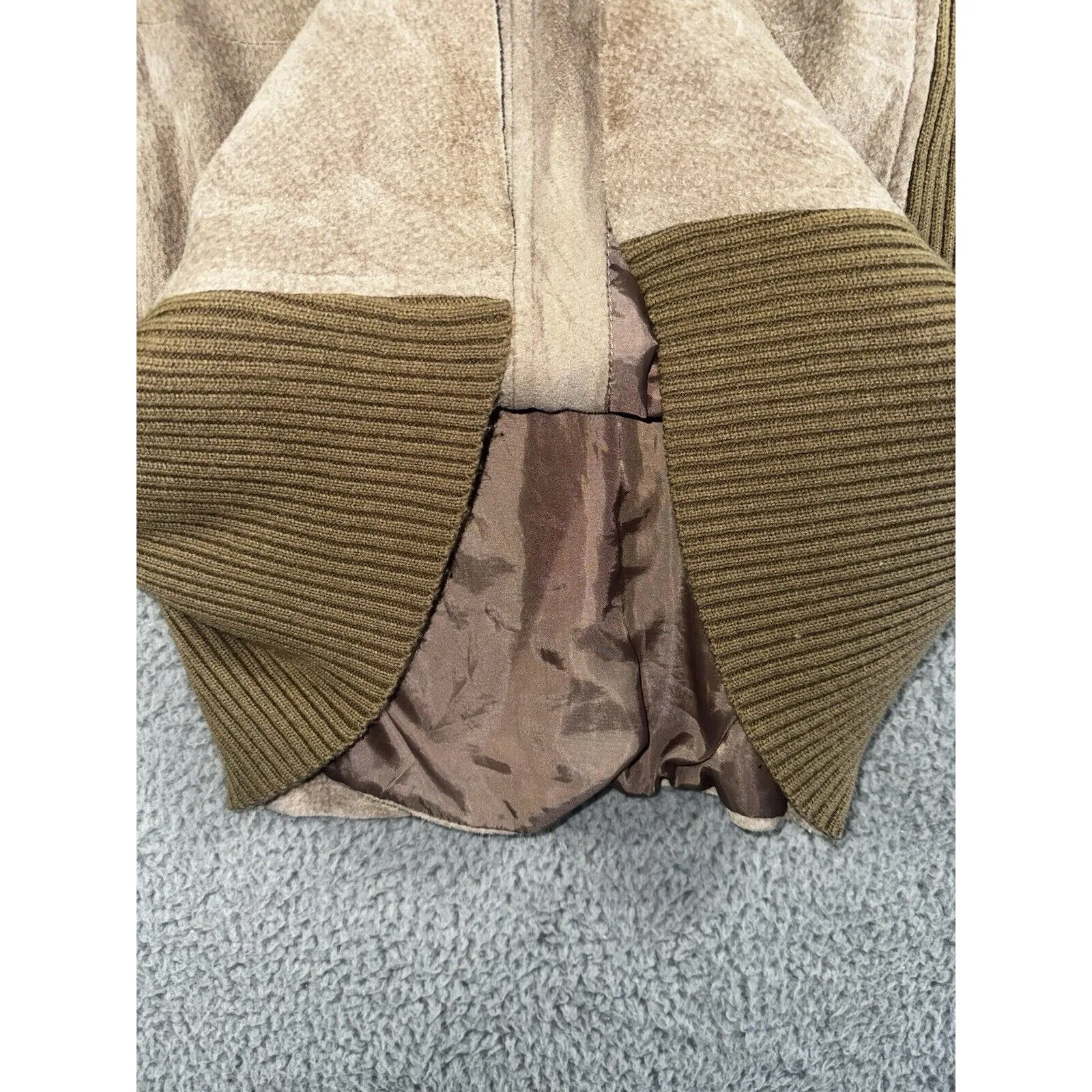 Vintage Ami‎ Leather Suede Jacket Women Large Full Zip Brown - Image 8