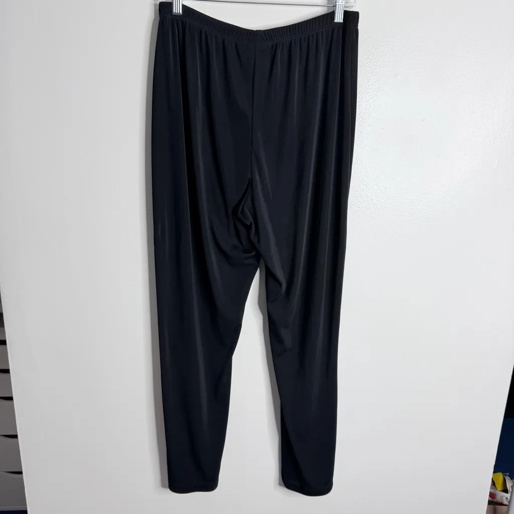 Chico’s Easywear Black Pull On Pants 12 Short Chico 2S Stretch Casual Resortwear - Image 2