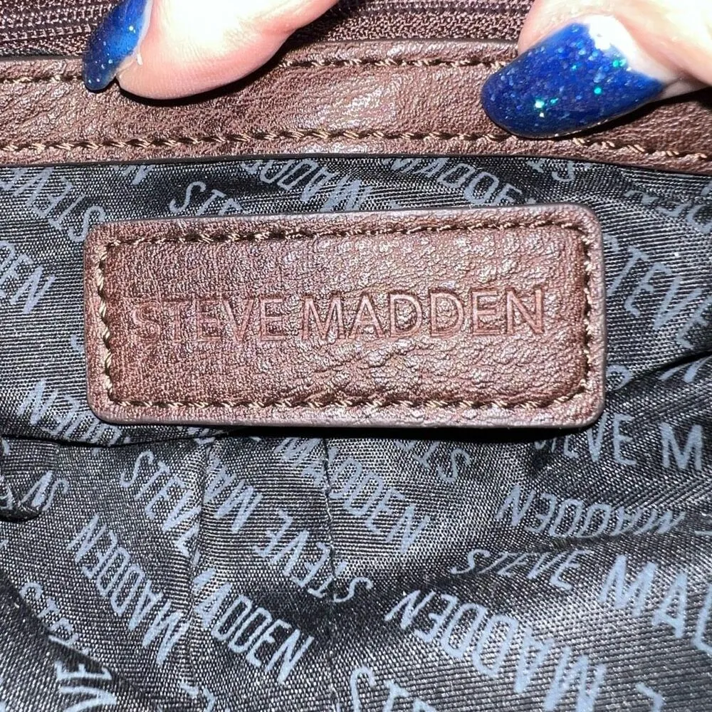 Steve Madden Faux Leather Crossbody Signature Bag with Guitar Strap - Image 10