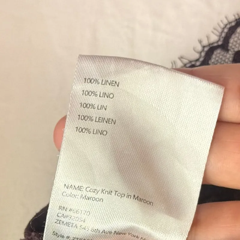 Zemeta Cozy Knit Maroon‎ Long Sleeve Top Medium Coquette Cottage Fairy Y2K Red - Image 6