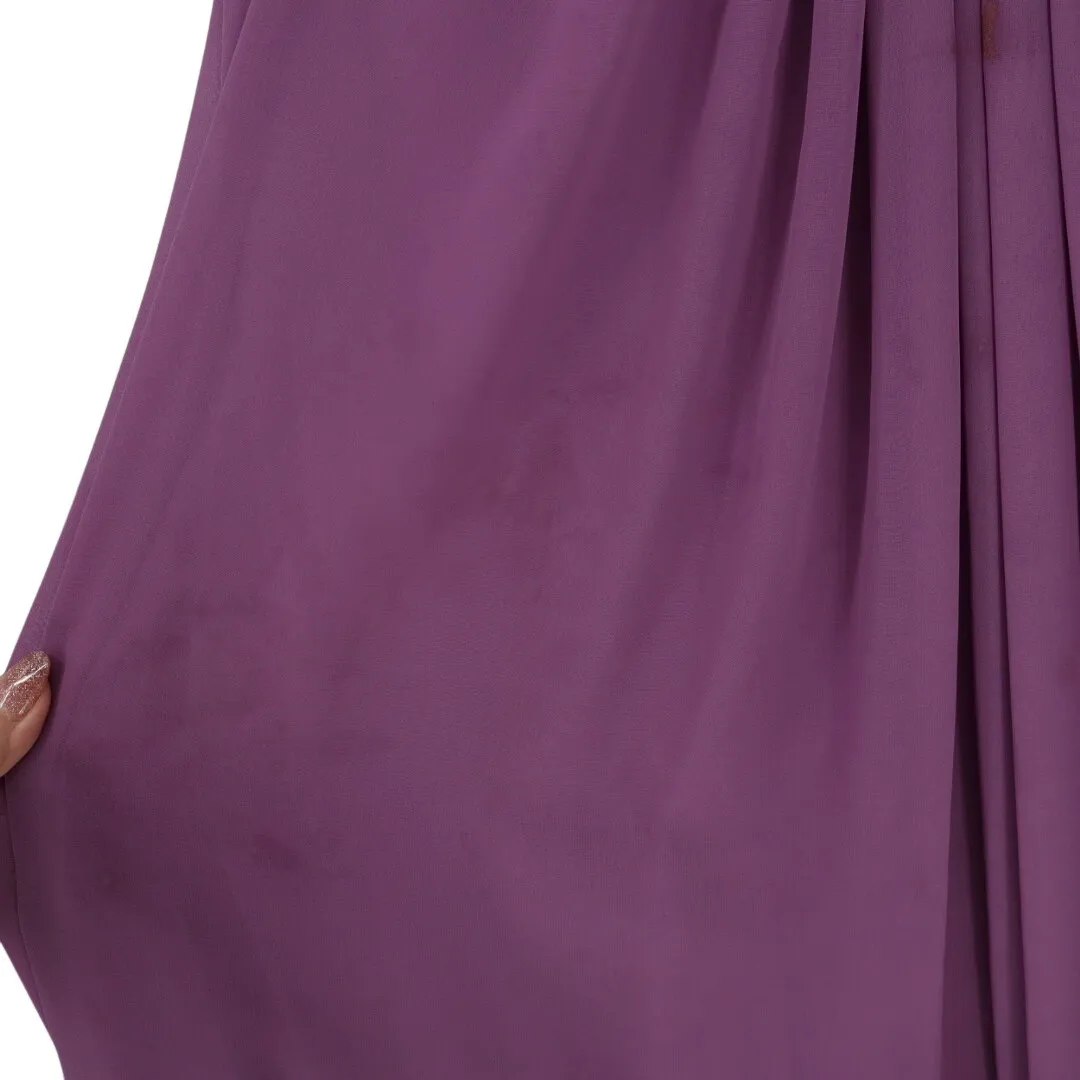 Davids Bridal Strapless Pleated Empire Waist Maxi Dress Purple Size 4 - Image 5