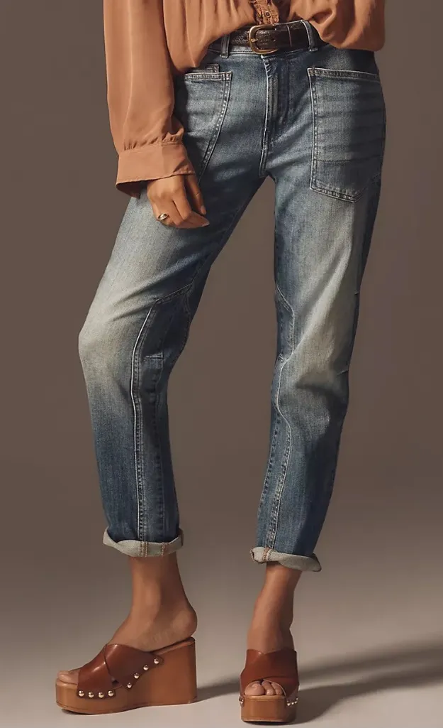 Pilcro The Wanderer Mid-Rise Relaxed Jeans in Rusty Blue Wash Size 26 - Image 1